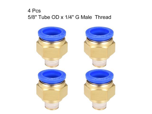 4 Pcs 1/4' G Male Straight Thread 16mm Push In Joint Pneumatic Connector Fitting Quick Fittings