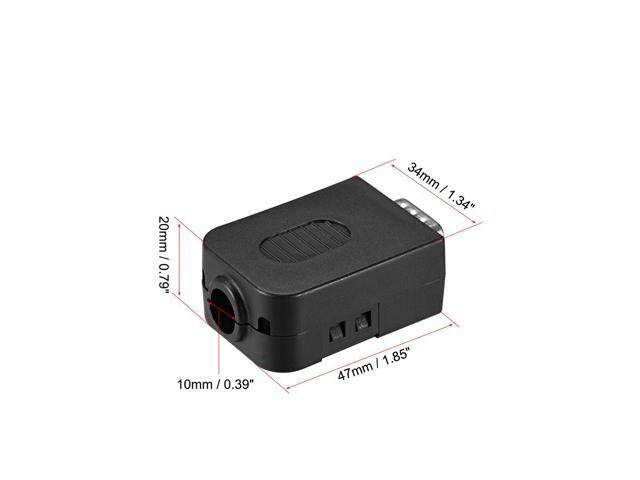 D-sub DB9 Breakout Board Connector with Case 9 Pin 2 Row 422 Serial Male Port Solderless Terminal Block Adapter with Thumb Screws