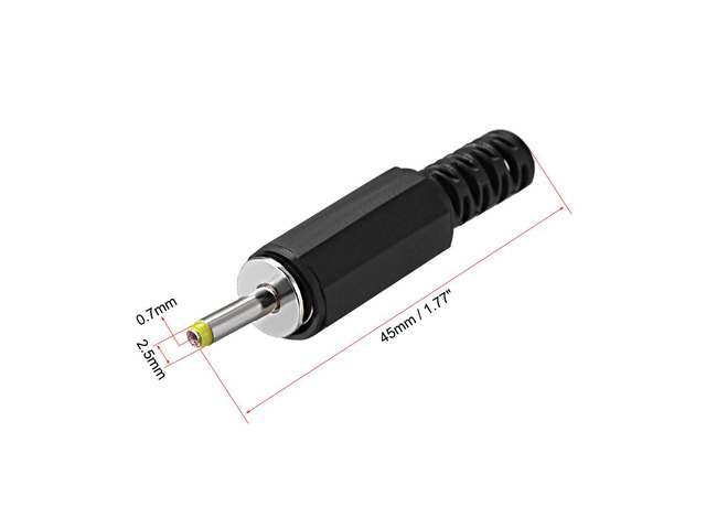 DC Male Connector 2.5mm x 0.7mm x 9mm Power Cable Jack Adapter Coupler 10Pcs
