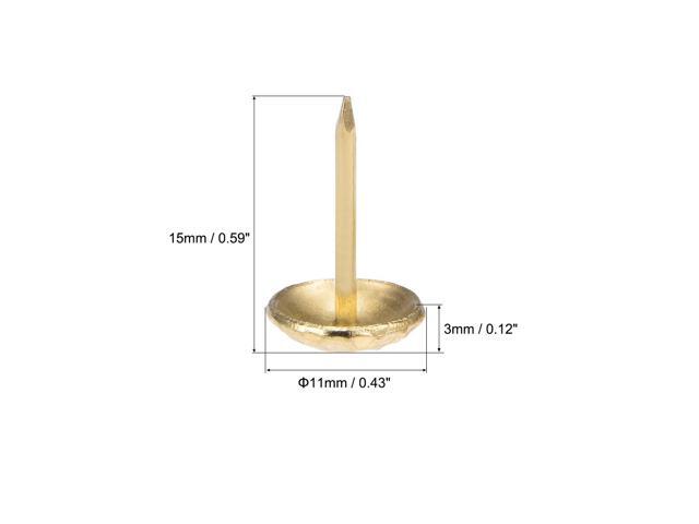 Upholstery Nails Tacks 7/16-Inch Head Dia Antique Round Thumb Push Pins Gold Tone 40 Pcs