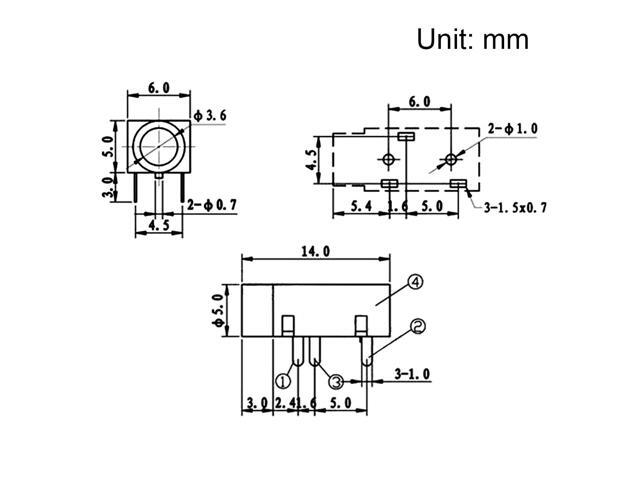 3.5 mm Audio Jack Connector PCB Mount Female Socket 3Pin PJ-320 5pcs