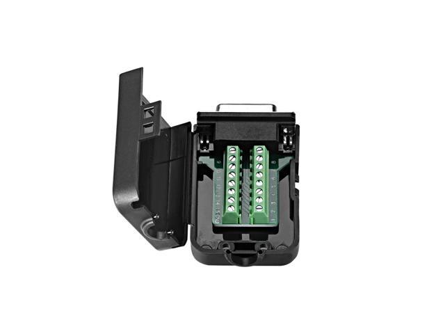D-sub DB15 Breakout Board Connector with Case 15 Pin 2 Row Female Port Solderless Terminal Block Adapter with Thumb Screws
