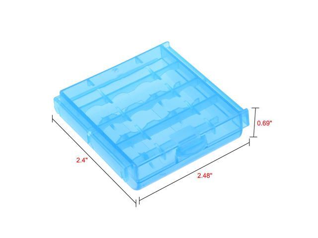 Unique Bargains 2pcs Portable Battery Storage Case Holder Container Blue for AAA/AA Batteries