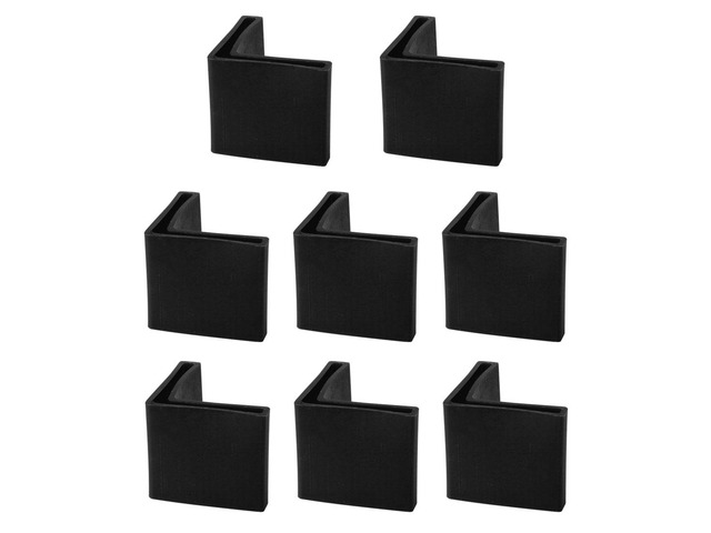 40mm x 40mm Angle Iron Foot Pads L Shaped Plastic Furniture Leg Caps End Covers Floor Protector Black 8 Pcs