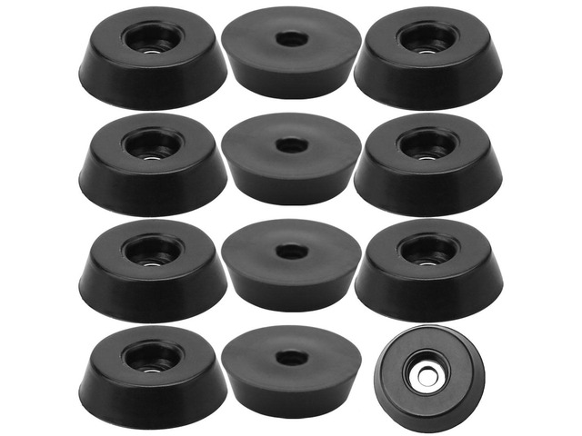 12pcs Rubber Feet Bumper Furniture Laptop Amplifier Speaker Cabinet Leg Pads Floor Protector with Washer, D18x15xH5mm