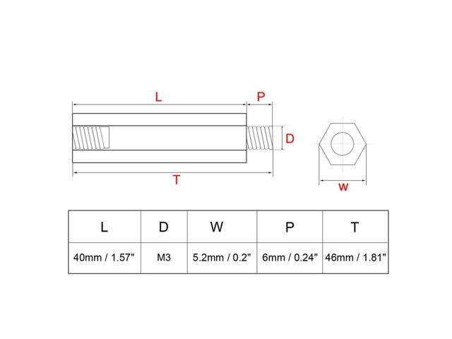 Unique Bargains 30pcs M3 40+6mm Female Male Thread Brass Hex Standoff Spacer Screws PCB Pillar