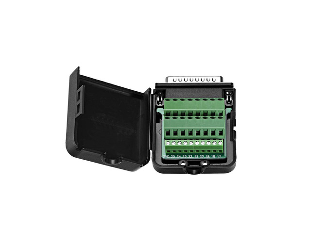 D-sub DB25 Breakout Board Connector with Case 25 Pin 2-row Male Port Solderless Terminal Block Adapter with Thumb Screws