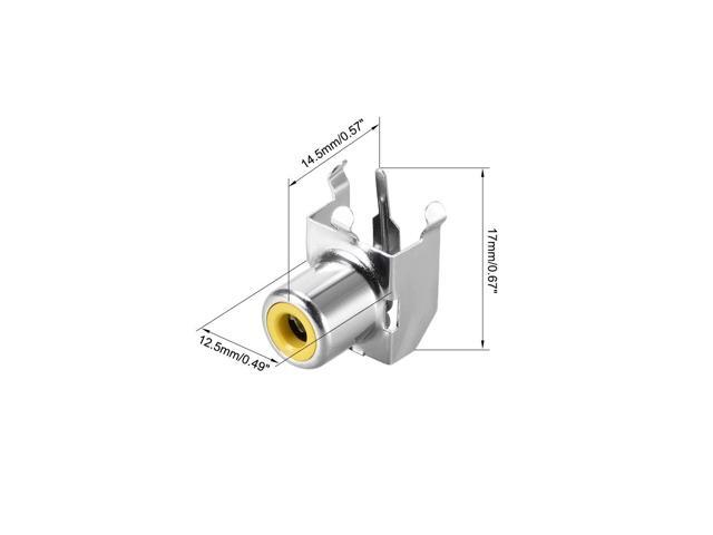 PCB Panel Mount Single RCA Socket Female Jack Audio Video AV Connector Silver Tone 10Pcs