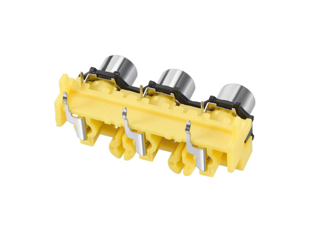 PCB Panel Mount Triple RCA Socket Female Jack Audio Video AV Connector Red White Yellow 8Pcs