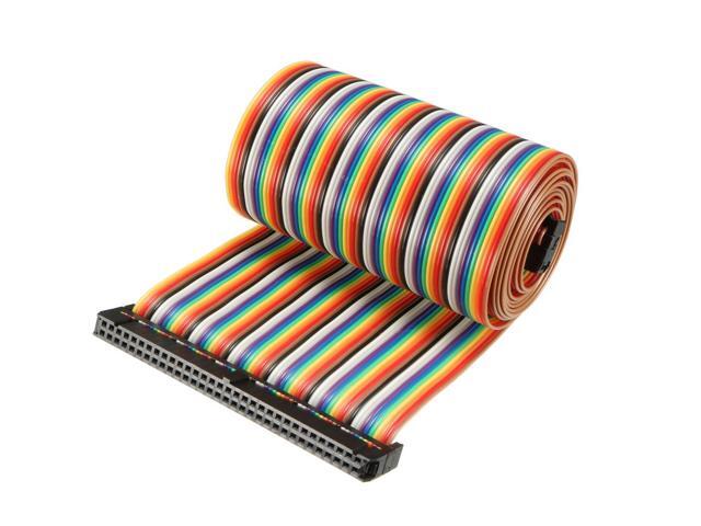 IDC 64 Pins Wire Flat Rainbow Ribbon Cable 118cm 2.54mm Pitch 1pcs