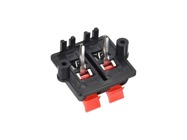 2 Row 4 Way Spring Speaker Terminal Clip Push Release Connector Audio Cable Terminals Strip Block WP4-03 4Pcs