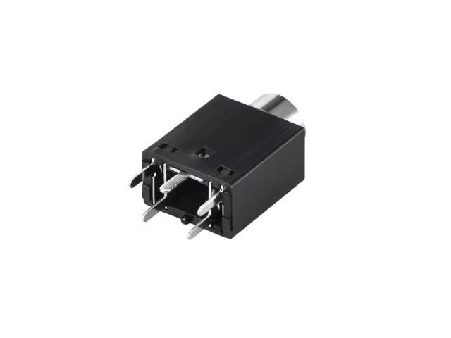 PCB Mount 3.5mm 5 Pin Socket Headphone Stereo Jack Audio Video Connector PJ358 Black 5Pcs