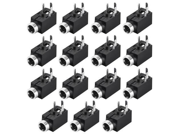 PCB Mount 2.5mm 3 Pin Socket Headphone Stereo Jack Audio Video Connector PJ210 Black 15Pcs