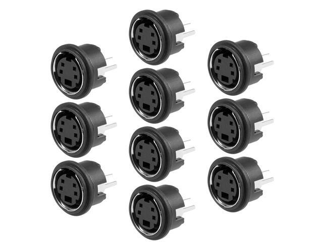 S-video PCB Mount 4 Pin Din Socket Audio Video Connector Black MDC-4-04 10Pcs