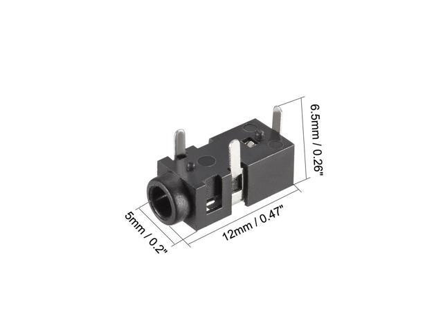PCB Mount 2.5mm 3 Pin Socket Headphone Stereo Jack Audio Video Connector PJ208 Black 10Pcs