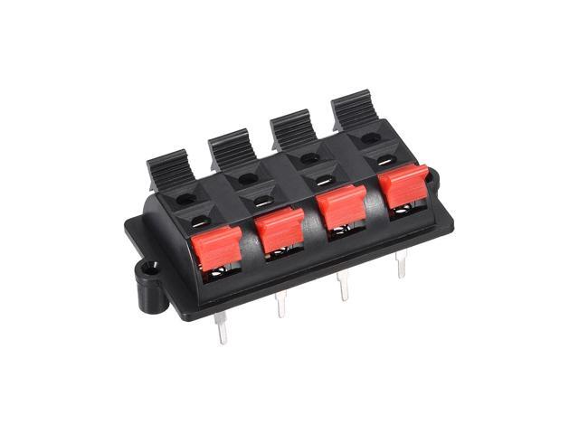 2 Row 8 Way Spring Speaker Terminal Clip Push Release Connector Audio Cable Terminals Strip Block WP8-03