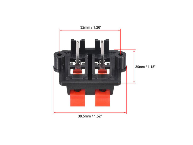 2 Row 4 Way Spring Speaker Terminal Clip Push Release Connector Audio Cable Terminals Strip Block WP4-03 4Pcs