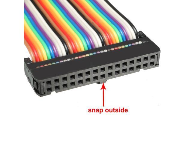 IDC 30 Pins Wire Flat Rainbow Ribbon Cable 128cm 2.54mm Pitch 1pcs