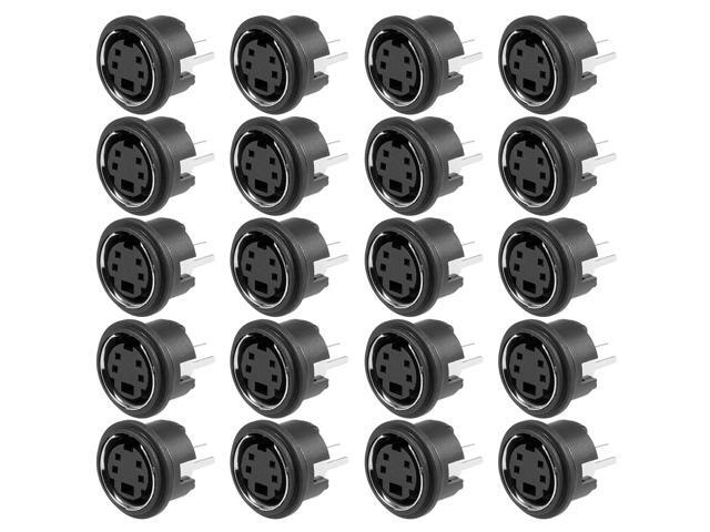 S-video PCB Mount 4 Pin Din Socket Audio Video Connector Black MDC-4-04 20Pcs