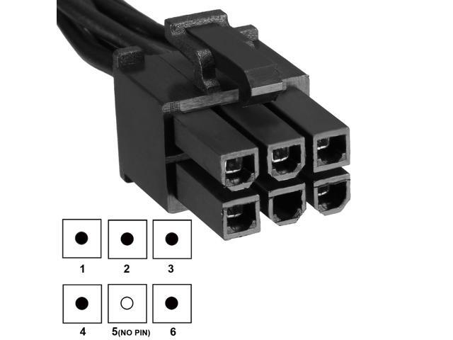 6 Pin To 3 SATA Power Cable Adapter for Hard Drive Black