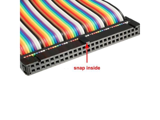 IDC 50 Pins Wire Flat Rainbow Ribbon Cable 66cm 2.54mm Pitch 2pcs