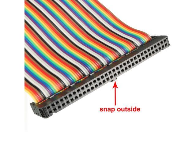 IDC 64 Pins Wire Flat Rainbow Ribbon Cable 118cm 2.54mm Pitch