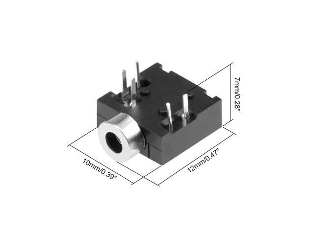 PCB Mount 2.5mm 5 Pin Socket Headphone Stereo Jack Audio Video Connector PJ204 Black 20Pcs