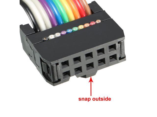 IDC 10 Pins Wire Flat Rainbow Ribbon Cable 48cm 2.54mm Pitch 3pcs