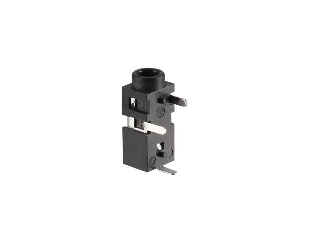 PCB Mount 2.5mm 3 Pin Socket Headphone Stereo Jack Audio Video Connector PJ208 Black 10Pcs