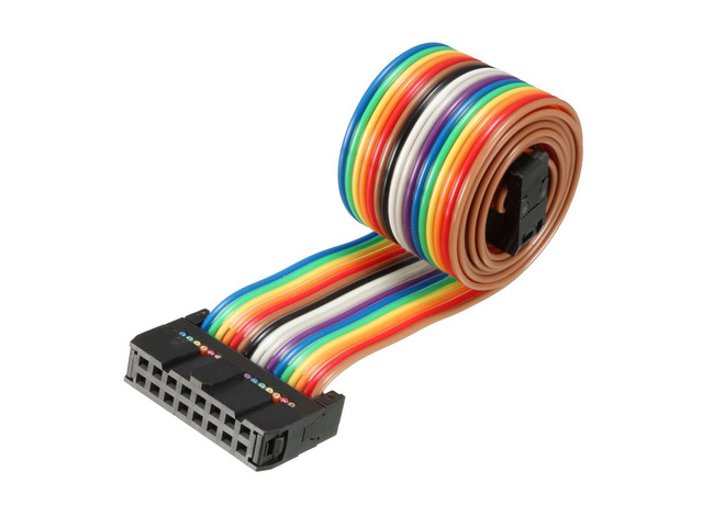 IDC 16 Pins Wire Flat Rainbow Ribbon Cable 48cm 2.54mm Pitch 1pcs