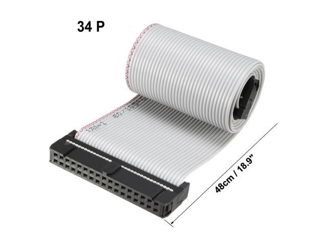 IDC 34 Pins Wire Flat Gray Ribbon Cable 48cm 2.54mm Pitch 1pcs