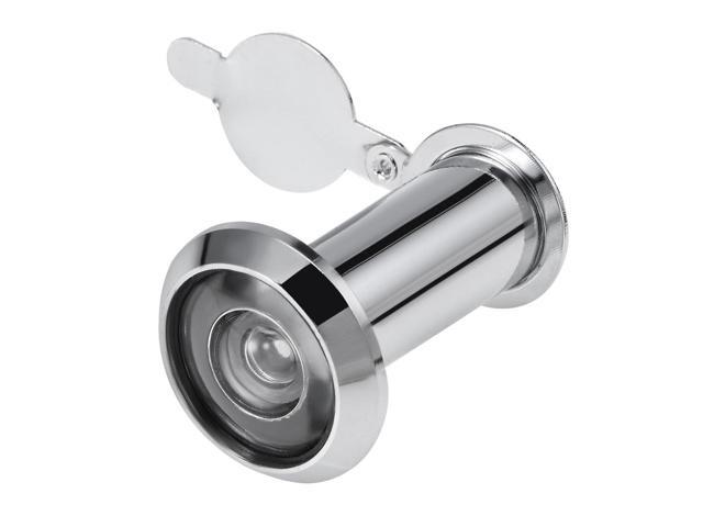 Solid Brass 200-degree Door Viewer Peephole with Cover for 37mm-55mm Doors, Polished Chrome Finish