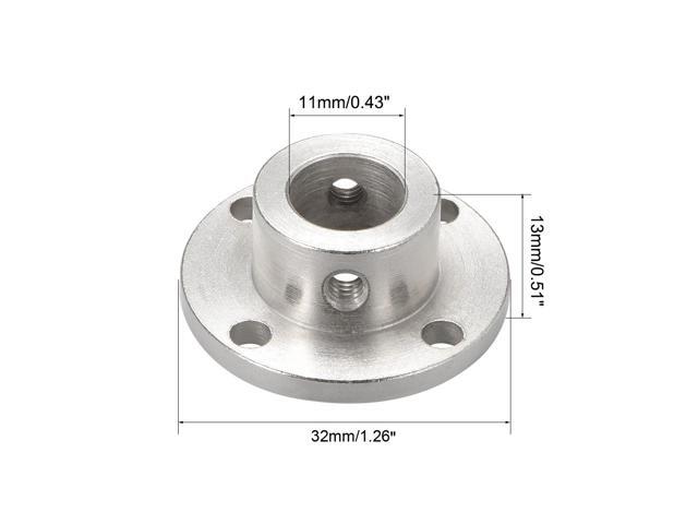 11mm Inner Dia H13*D18 Rigid Flange Coupling Motor Guide Shaft Coupler Motor Connector Silver Tone 2PCS for DIY Parts