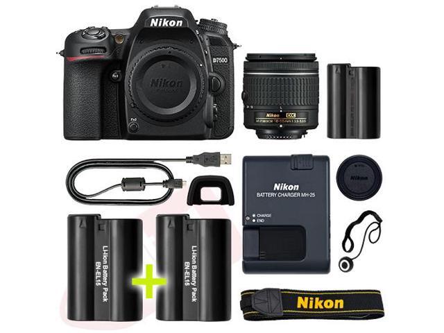 Nikon D7500 Digital SLR Camera with 18-55mm NIKKOR VR Lens + Backup Power Kit