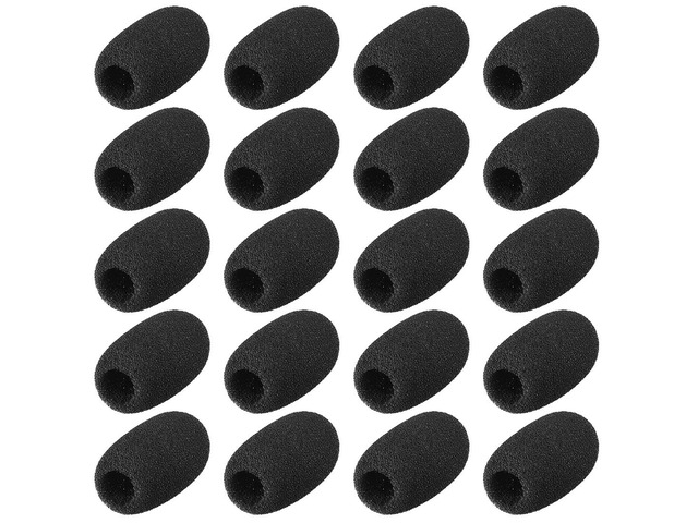 20PCS Sponge Foam Mic Cover Conference Microphone Windscreen Shield Protection Black 42mm Long