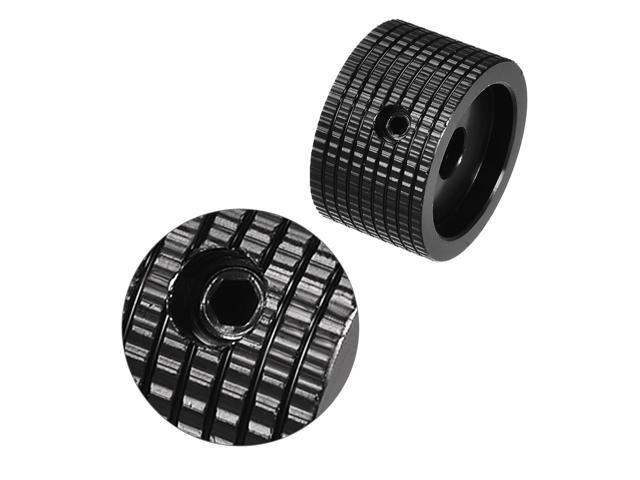 Stereo Knob, 25*6*15.5 mm Aluminium Alloy, Volume Control Knobs, Black 2pcs