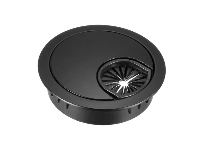 Cable Hole Cover, 2' Zinc Alloy Desk Grommet for Wire Organizer(Black)