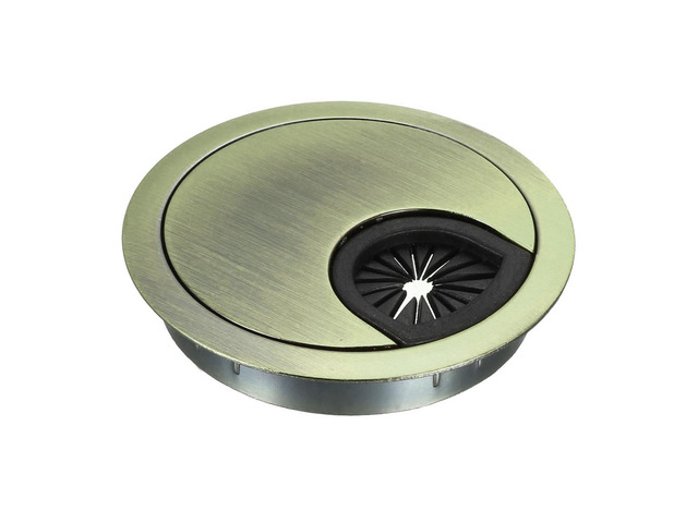 Cable Hole Cover, 2-3/8' Zinc Alloy Desk Grommet for Wire Organizer (Bronze Tone)