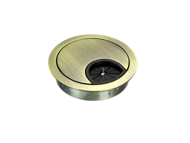 Cable Hole Cover, 2-1/8' Zinc Alloy Desk Grommet for Wire Organizer (Bronze Tone)