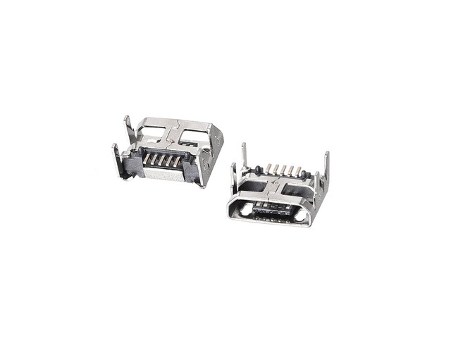 50PCS Micro USB Female Socket Connector Jack Port, 5-Pin DIP 180 Degree, Repair Replacement Adapter