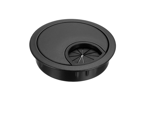 Cable Hole Cover, 2-1/8' Zinc Alloy Desk Grommet for Wire Organizer (Black)