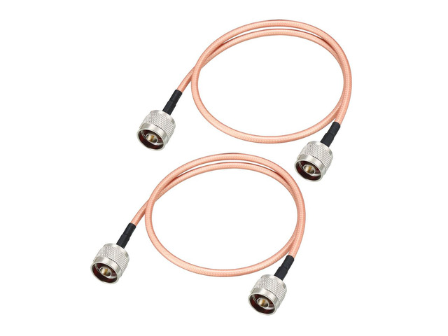 Low Loss RF Coaxial Cable Connection Coax Wire RG-142 N Male to N Male 60cm 2pcs