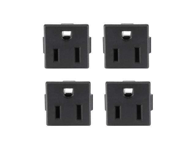 Panel Mount Plug Adapter AC 250V 10A 3 Pins Snag-in IEC Outlet Plug Power Connector Socket Straight Pack of 4