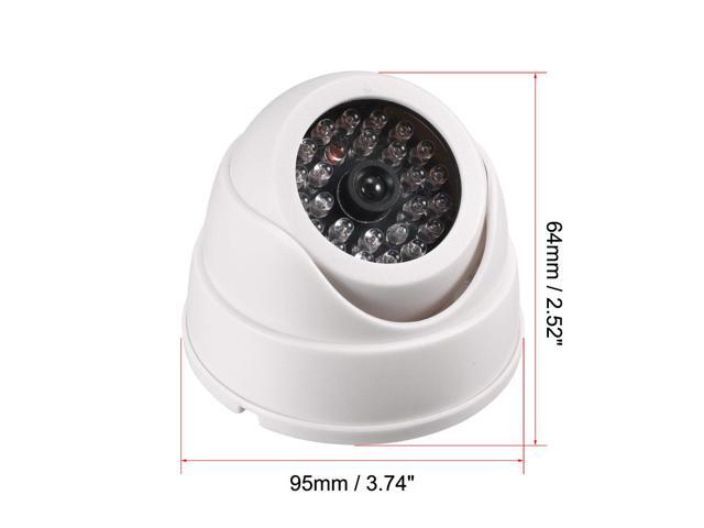 Fake Security Camera Dummy Dome CCTV with Blinking Red LED Warning Light for Home Outdoor Indoor White 4pcs
