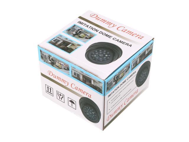 Fake Security Camera Dummy Dome CCTV with Blinking Red LED Warning Light for Home Outdoor Indoor White 4pcs