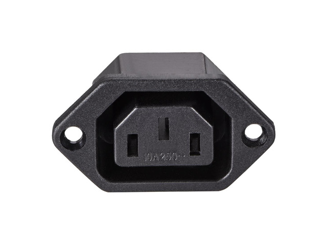 C13 Panel Mount Plug Adapter 250V AC 10A 3 Pins IEC Inlet Module Plug Power Connector Socket Straight