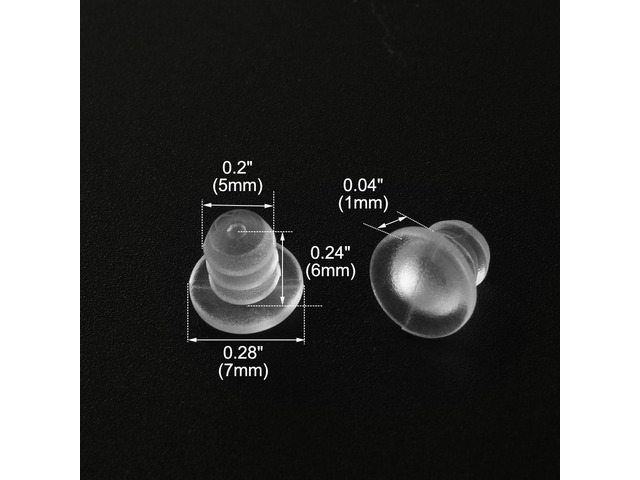 10pcs 5mm Soft Clear Stem Bumpers Glide, Patio Outdoor Furniture Glass Table Top Anti-collision Embedded