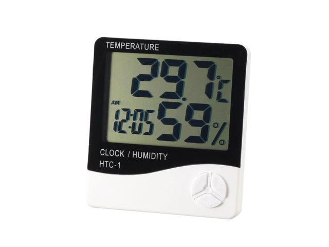 Digital Hygrometer Indoor Thermometer Humidity Monitor Humidity Gauge with Clock and Calendar