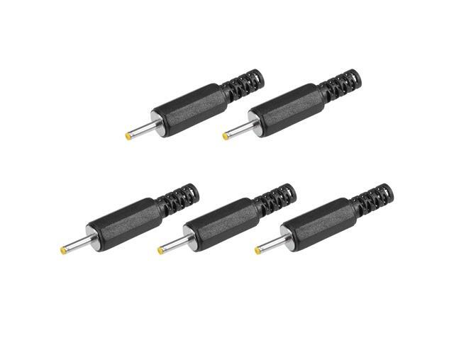 5Pcs DC Male Connector 2.5mm x 0.7mm Power Cable Jack Adapter Black