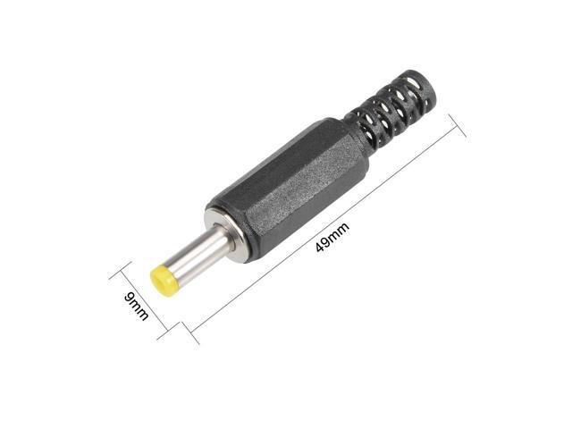 6Pcs DC Male Connector 4.0mm x 1.7mm Power Cable Jack Adapter Black